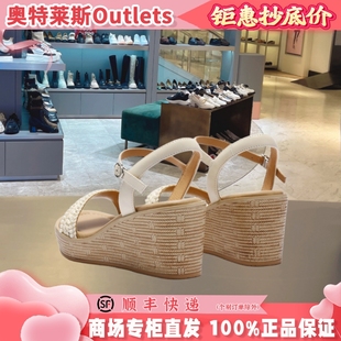 子一字帶涼鞋 編織跛跟松糕涼鞋 D8T1DBL5 新款 百麗度假風2025夏季