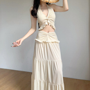泳衣女2025新款 高級性感分體長裙比基尼三件套微胖顯瘦絕美度假風
