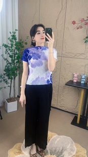 短袖 時尚 三宅上衣女中老年媽媽裝 顯瘦百搭潮款 2025夏季 媽媽裝 新款