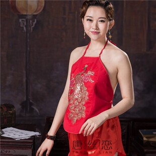 睡衣復(fù)古喜慶 古典加大碼 新品 肚兜唐絲戀女士純棉肚兜兜大成人套裝