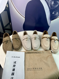 女鞋 豆豆鞋 真皮lp樂福鞋 平底單鞋 一腳蹬懶人鞋 2025新款