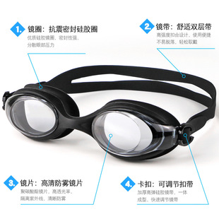 防水防霧高清游泳眼鏡 護目游泳鏡 青少年泳鏡時尚 兒童款