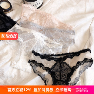 透氣舒適底褲 日系蕾絲純欲性感低腰三角褲 溫柔網(wǎng)紗點(diǎn)點(diǎn)少女內(nèi)褲