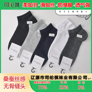 防臭官方正品 薄款 桑蠶絲吸濕排汗無骨 襪子夏季 司綸祺短筒網眼男款