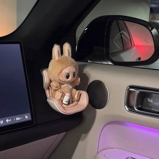 labubu車載擺件安全座椅拉布布娃娃公仔出風口香薰夾汽車內飾