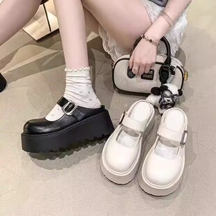 春夏季 女外穿2025新款 增高一腳 勃肯鞋 9915厚底包頭半拖鞋