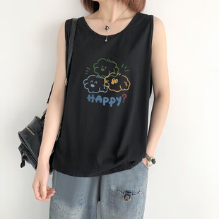 外貿品牌出口清倉100%純棉吊帶背心女夏外穿內搭寬松打底無袖 上衣