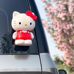 Kitty車載擺件汽車尾部掛件車頂裝 車外公仔 飾品玩偶2025新款