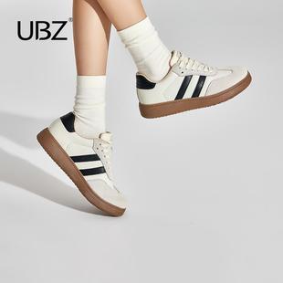 2025年新款 春季 運動鞋 UBZ 板鞋 女款 厚底阿甘休閑小白鞋 防水德訓鞋