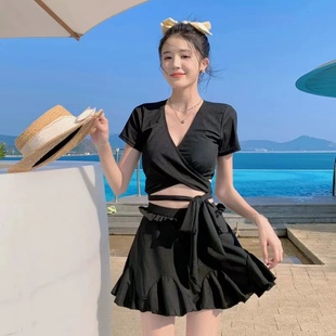 小胸聚攏性感綁帶露背泡溫泉泳裝 新款 分體泳衣女比基尼小香風泳裝