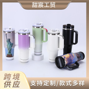 跨境創(chuàng)意304不銹鋼冰霸杯手柄便攜藍(lán)牙音箱手柄杯真空40oz汽車杯