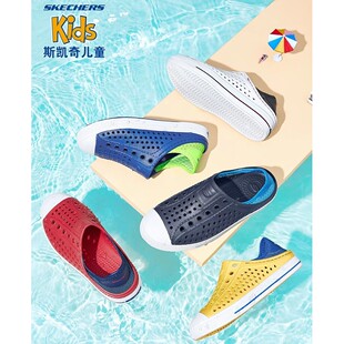 Skechers斯凱奇兒童夏日洞洞鞋 91995L 涼拖運動兩穿輕便百搭涼鞋