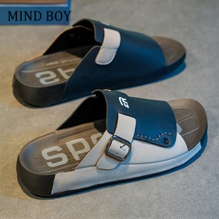 夏季 男款 外穿厚底防滑耐磨海邊涼拖男士 大碼 MIND 47開車鞋 BOY涼鞋