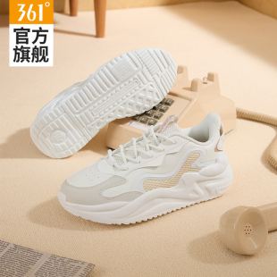 輕便軟底老爹鞋 361女鞋 春夏皮面保暖休閑跑步鞋 女2025新款 運動鞋