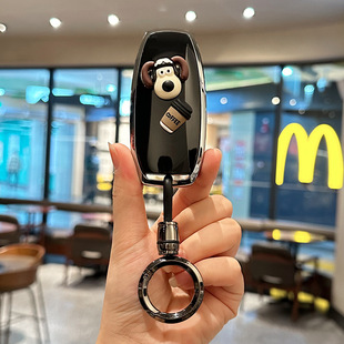 適用比亞迪漢dmi鑰匙套立體卡通汽車海豚海鷗漢全包TPU保護殼包扣