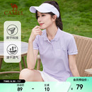 上衣速干短袖 駱駝polo衫 羽毛球網球服透氣翻領半袖 夏季 女運動T恤