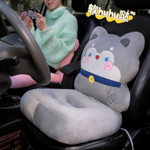 汽車(chē)椅子坐靠一體增高坐墊辦公室護(hù)腰久坐神器座椅靠墊子加厚毛絨