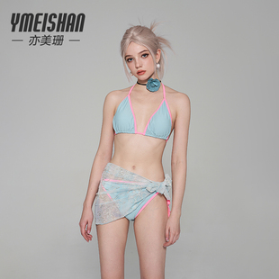 亦美珊比基尼泳衣女2025新款 高級感三件套歐美性感純欲分體游泳衣