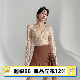 泡溫泉泳裝 蘇拉娜公主四件套分體泳衣女保守顯瘦遮肚性感裙式 長(zhǎng)袖