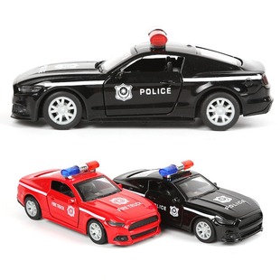合金警察車模兒童回力玩具ye馬警車男女孩汽車模型蛋糕烘焙擺件