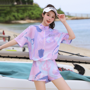 泳衣女保守分體溫泉新款 微胖女孩遮肉女士游泳衣三件套高級感泳裝