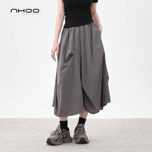 中長薄款 戶外速干2025新款 不規則褶皺a字半身傘裙女夏季 NHOO恩逅