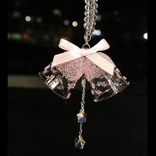 新款 飾品 高檔后視鏡汽車掛件鈴鐺水晶風鈴車內掛飾潮吊飾小車裝