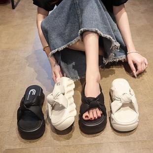 高級(jí)感沙灘女士休閑涼拖 新款 夏外穿松配裙子拖鞋 女糕厚底增高涼鞋