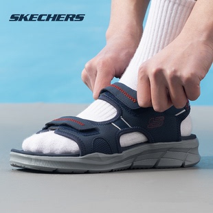 運動拖鞋 Skechers斯凱奇涼鞋 時尚 新款 休閑透氣輕便魔術貼涼 男鞋