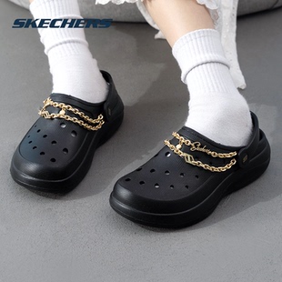 輕便透氣時尚 Skechers斯凱奇拖鞋 新款 2025夏季 潮流休閑洞洞 女鞋