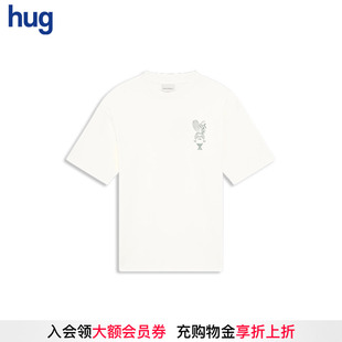 MONSIEUR 法國品牌 hug 圖案印花T恤 2025早春新款 DROLE