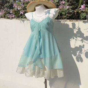 顯瘦夏季 vintage復古雪紡上衣套裝 上衣兩件套 人魚戀歌 POSHOP