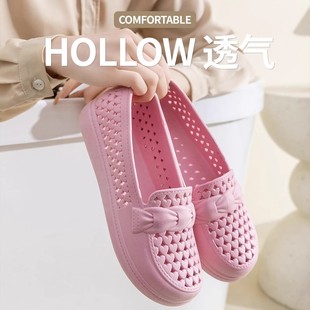 女單鞋 小白鞋 媽媽跳舞鞋 透氣軟底輕便護士鞋 夏 防滑耐磨涼鞋 洞洞鞋