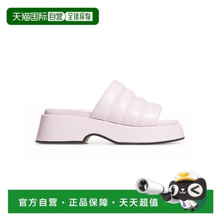 白色 自營 淡紫色鞋 Vegea葡萄酒皮革平臺蓬松拖鞋 美 Ganni女式