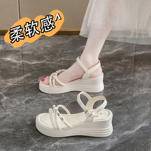 女款 氣質涼拖不累腳女士涼鞋 2025新款 外穿時尚 夏季 配裙子厚底涼鞋