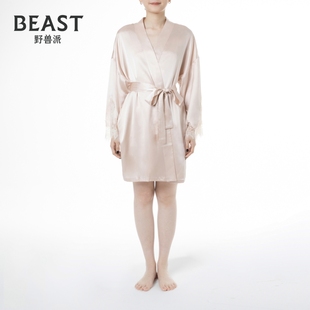 BEAST野獸派22姆米真絲蕾絲睡袍晨袍睡衣女新婚生日禮物節日禮物