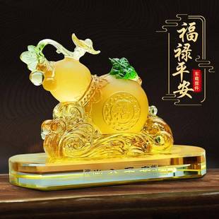 葫蘆汽車擺件車載228車內(nèi)飾品高裝 琉璃香水座招財(cái)福祿安保平飾檔