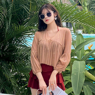 泳衣女款 游泳衣 成人女士分體比基尼三件套性感欲風溫泉度假裙式