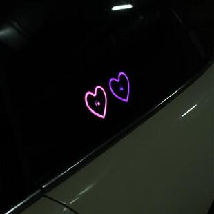 汽車三角窗裝 飾愛心燈LED車內(nèi)發(fā)光心碎閃電氣氛燈內(nèi)飾擺件高級感