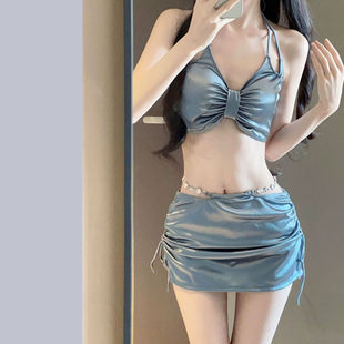 分體比基尼泳衣女2025新款 高級感細肩帶女士性感純欲風溫泉游泳裝