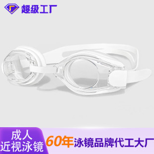 可調鼻架泳鏡帶度數高清防霧兒童近視鏡片游泳鏡青少年泳鏡近視