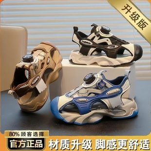 軟底子防滑沙灘鞋 家廠中大童鞋 夏季 男童涼鞋 運動 兒童包頭2025新款