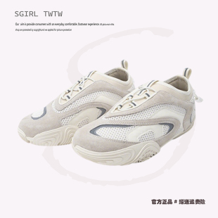 女網面透氣百搭休閑運動鞋 復古反光拼接賽車老爹鞋 TWTW時尚 SGIRL