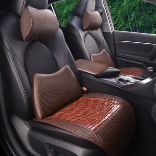 竹片汽車坐c墊夏季 涼席單片無靠背三件套竹席麻將后排夏天涼墊座