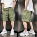 復古工裝 美式 短褲 男寬松速干涼感中褲 2025夏季 拉鏈口袋五分褲 新款