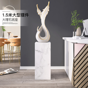 輕奢羽毛工藝品客廳玄關(guān)落地?cái)[件家居飾品展廳樣板間開(kāi)業(yè)喬遷禮物
