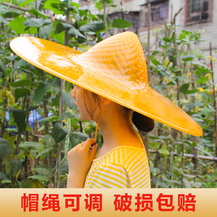 雨傘帽子頭戴式 成人斗笠防雨斗笠帽釣魚傘釣魚帽牛筋垂釣草帽防雨