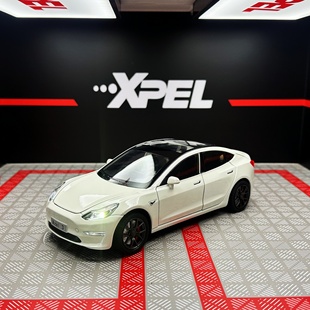 24大號特斯拉MODEL3汽車模型仿真合金收藏擺件男孩禮物兒童玩具