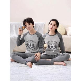 學(xué)生女男中大童潮棉毛衫 純棉秋冬新款 睡衣內(nèi)衣 套裝 青少年秋衣秋褲