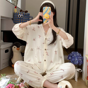 天甜美學生女大碼 睡衣女春秋季 夏天家居服可外穿套 2025年新款 新品